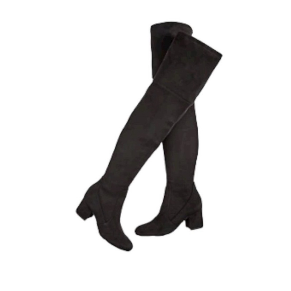 Sam Edelman Varona Over The Knee Thigh High Chunky Heel Boot Black Womens 8.5M